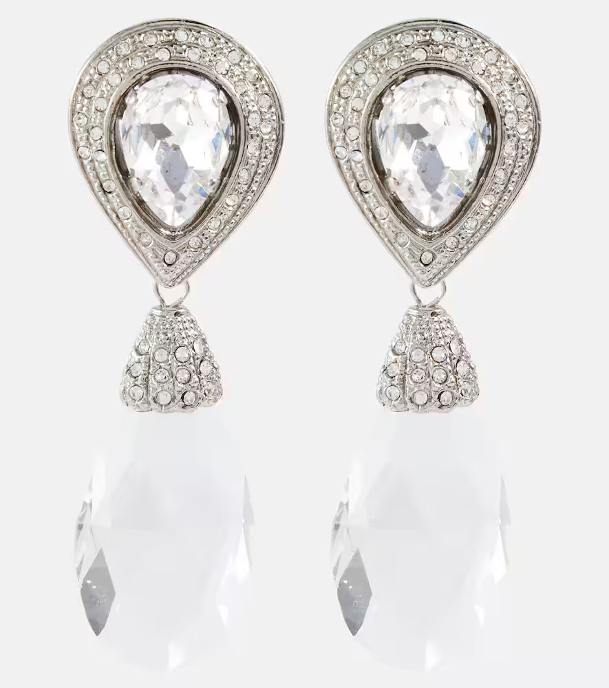 Alessandra Rich Crystal drop earrings | Mytheresa (UK)