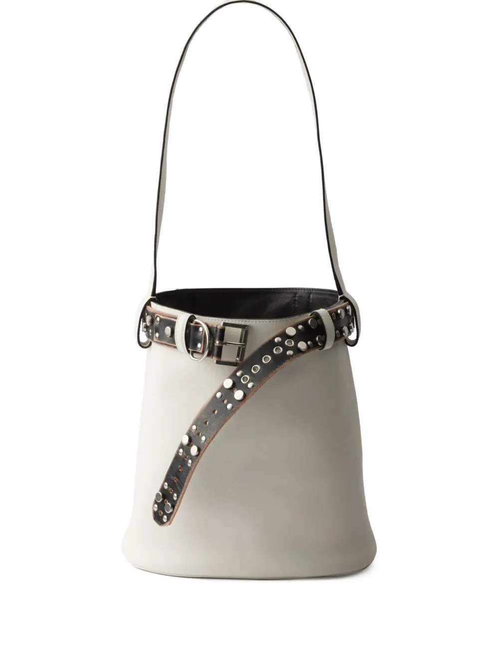 Prada Buckle Bucket Bag | White | FARFETCH | Farfetch Global