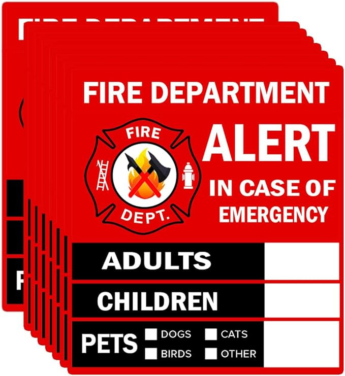 Emergency Alert People and Pet Finder Sticker/Decal - Adults, Children and Pets, 4X4.5 inch Fire ... | Amazon (US)