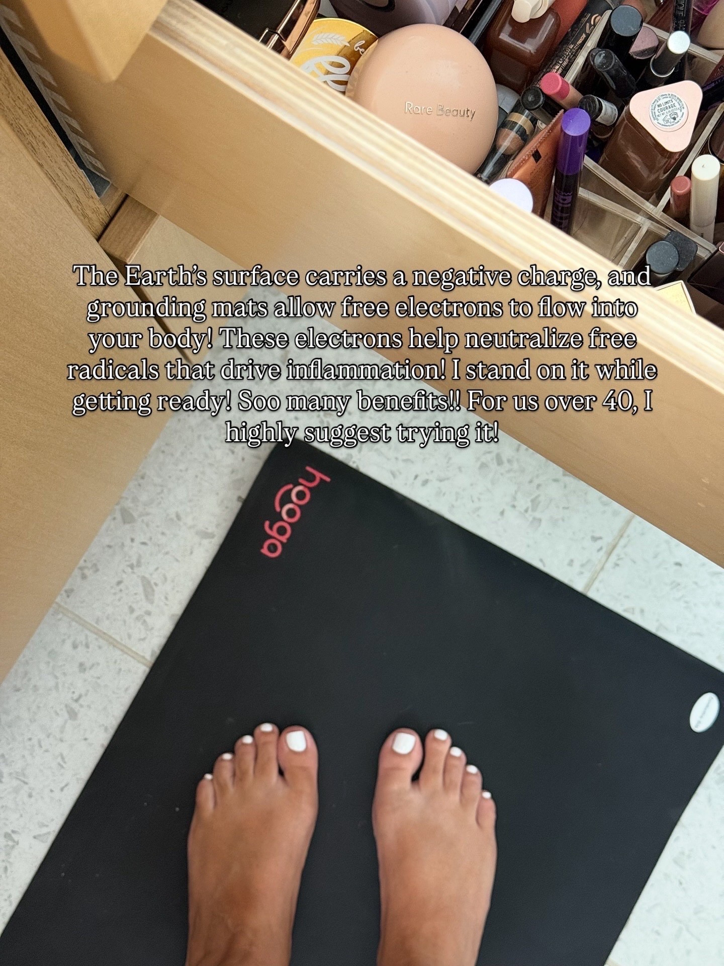 I use this grounding mat while I get ready. So many benefits!


#LTKOver40 #LTKgrwm #LTKselfcare