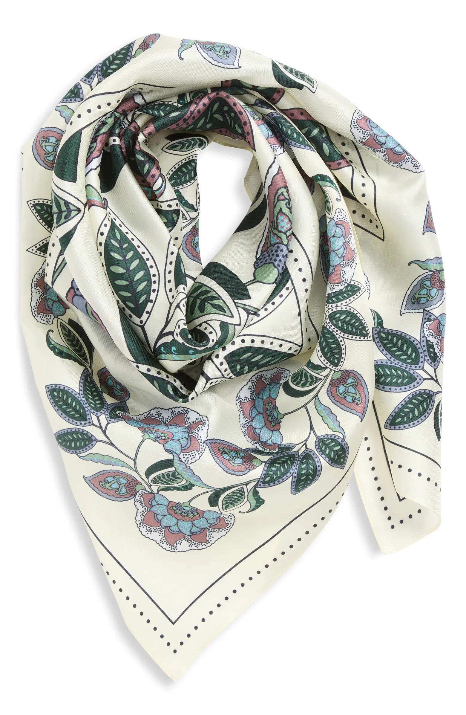Botanical Print Square Silk Scarf | Nordstrom