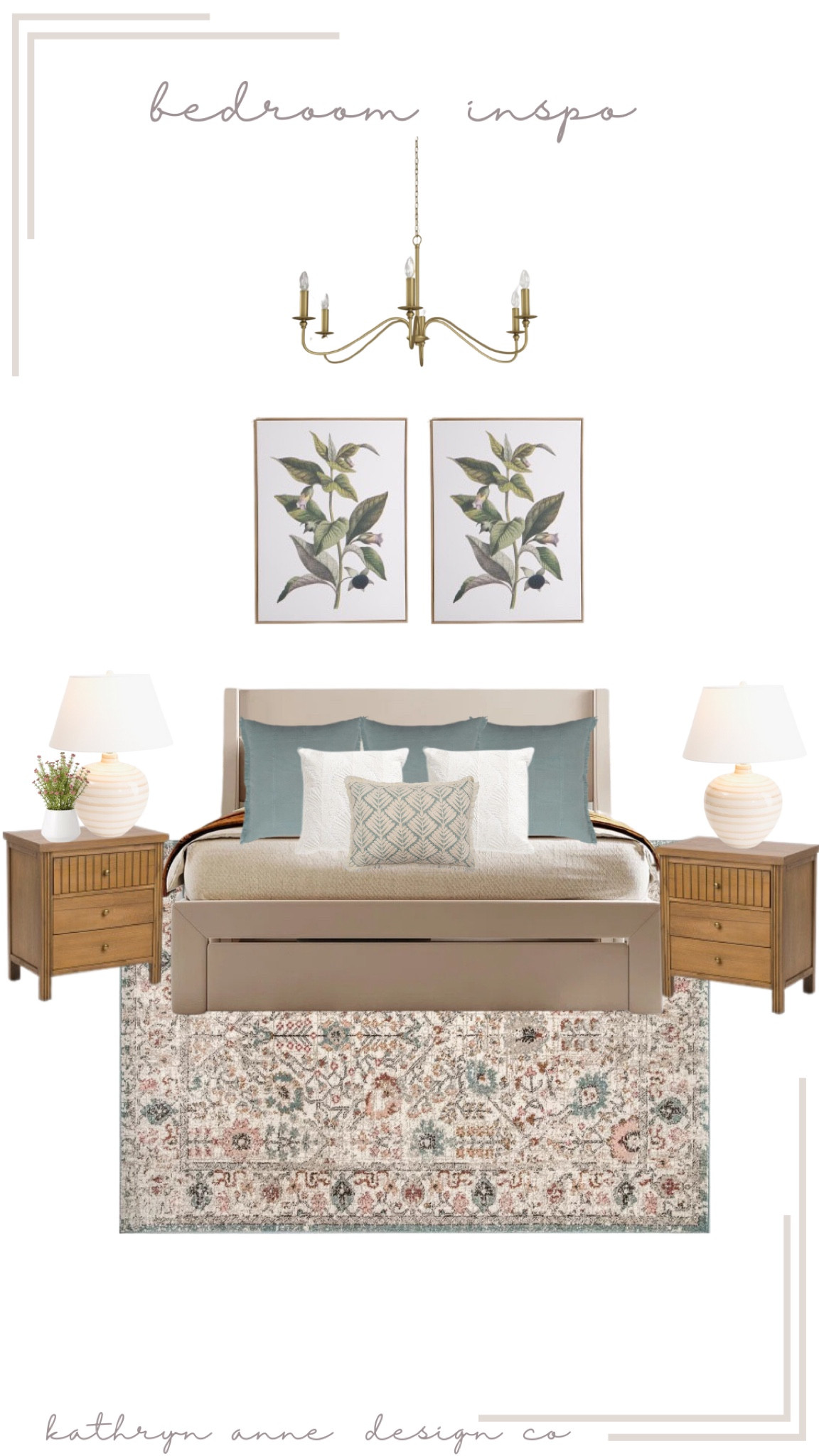 Bedroom mood board
Inspiration 
Nightstands 
Bed
Lamps
Area rug
Throw pillows 

#LTKhome #LTKstyletip