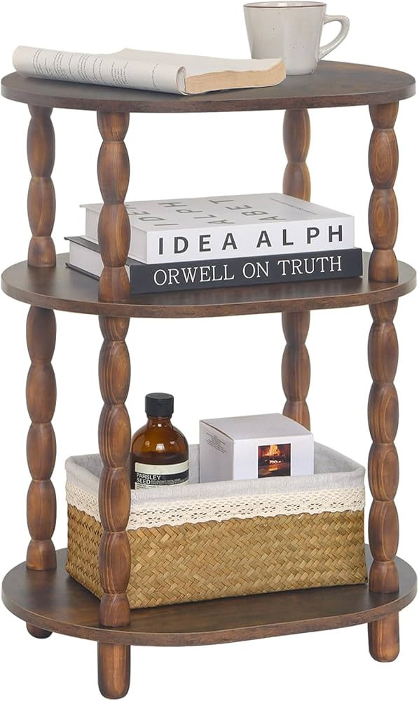 MaxSmeo Side Table, 3-Tier Small End Table, Modern Oval Night Stand Accent Table for Living Room,... | Amazon (US)