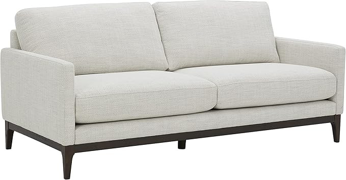 Amazon Brand – Rivet Contemporary Apartment Sofa with Wood Base, 76.8"W, Ivory | Amazon (US)