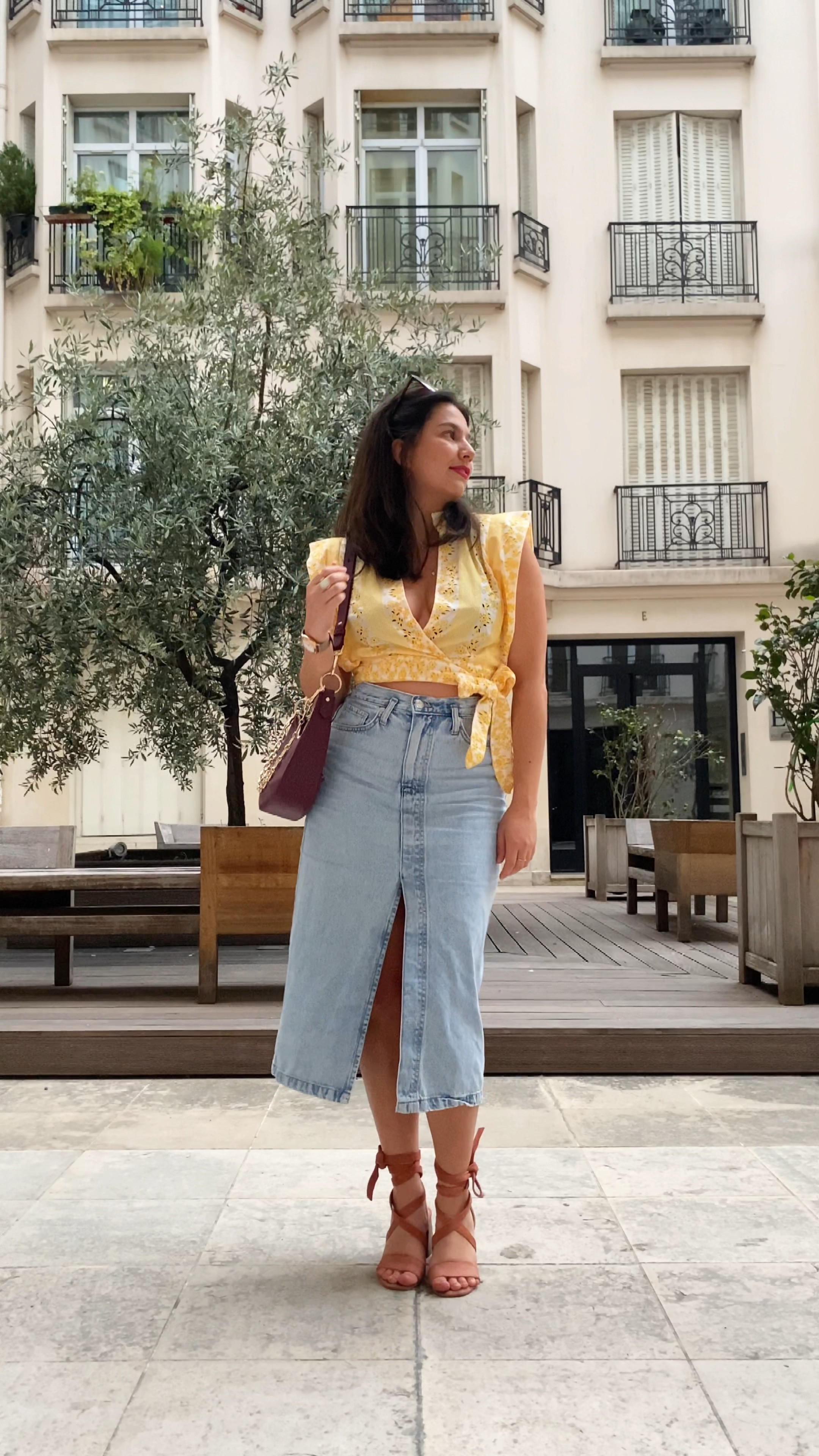Favorite summer top to wear in Paris ☀️ 
Tags : cropped yellow shirt, Claudie Pierlot outfit, french outfit, jean skirt, long denim skirt  

#LTKSeasonal #LTKunder50 #LTKeurope