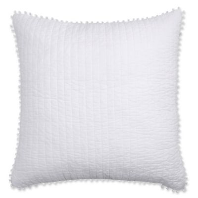 Levtex Home Pom Pom European Pillow Sham in White | Bed Bath & Beyond