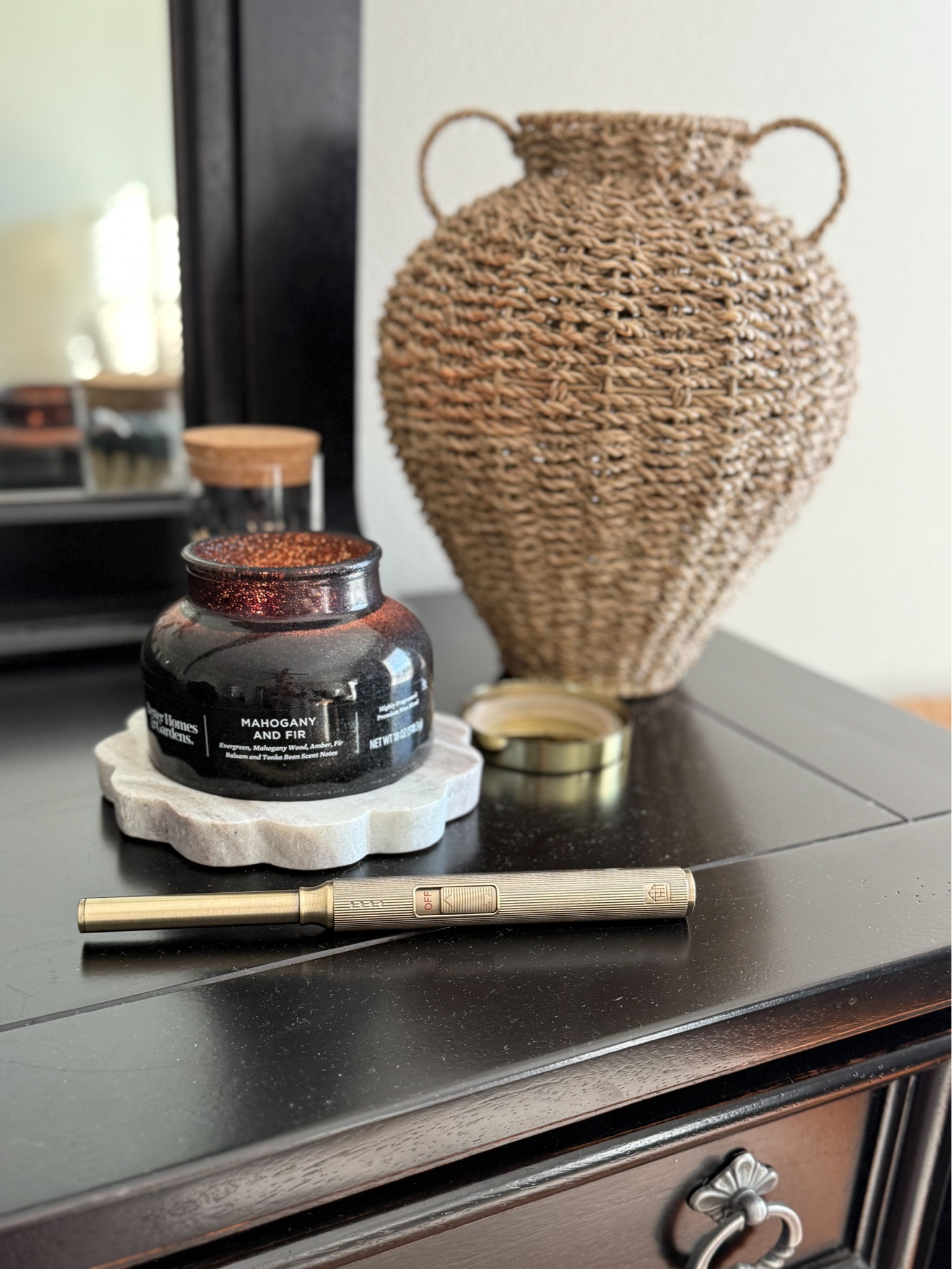 This electric candle lighter from Heart & Hand is dreamy! And the Studio McGee scalloped marble tray is back in stock! The woven vase came from Hobby Lobby so unfortunately I can’t link it for you. 

#LTKFindsUnder50 #LTKHome #LTKSeasonal