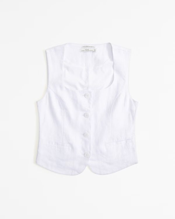 Premium Linen Vest Set Top | Abercrombie & Fitch (US)
