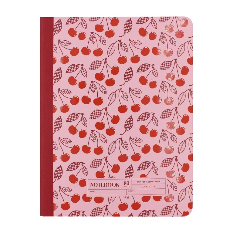 Ecokind Cherry College Ruled Composition Book, 9.75in x 7.5in, 80 Sheets | Walmart (US)