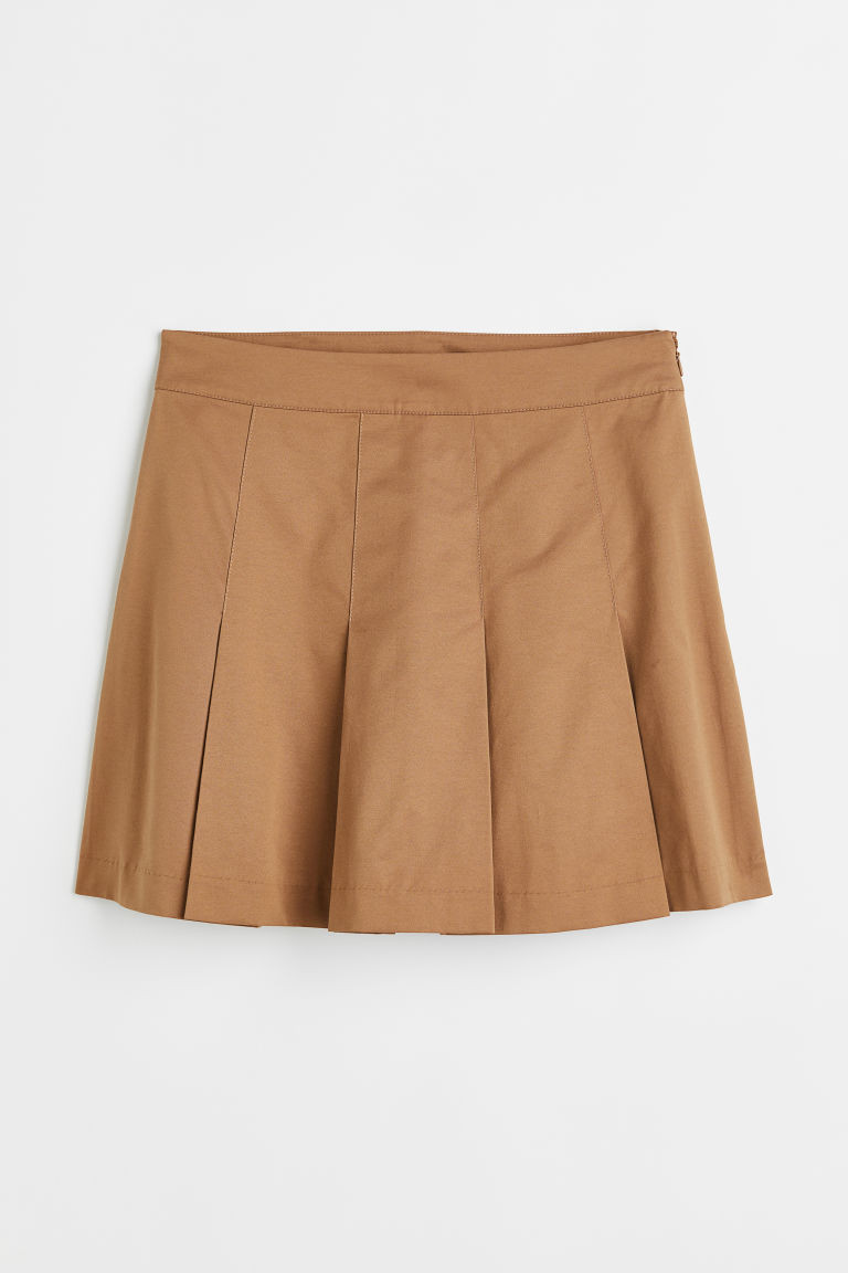 H & M - Pleated skirt - Beige | H&M (UK, MY, IN, SG, PH, TW, HK)