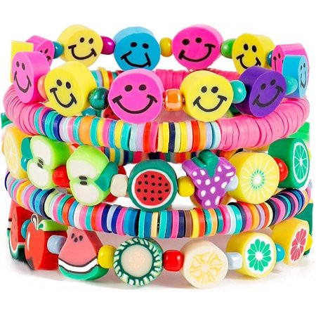 JLMMEN STORE Smiley Face Bracelets Y2k Bracelets Jewelry Heishi Stretch Bracelet Beaded Colorful Sur | Walmart (US)