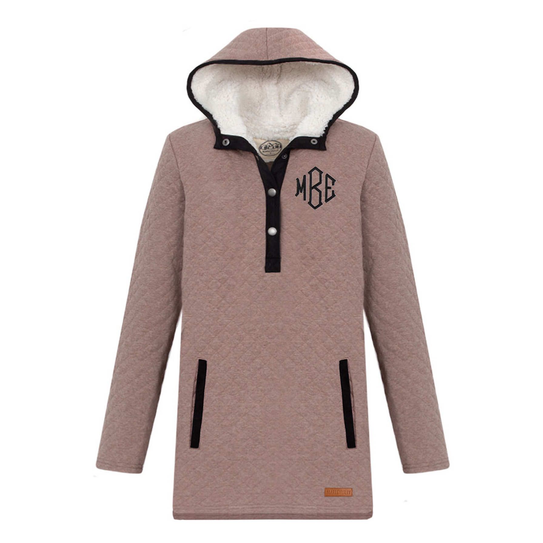 Monogrammed Quilted Hoodie | Marleylilly