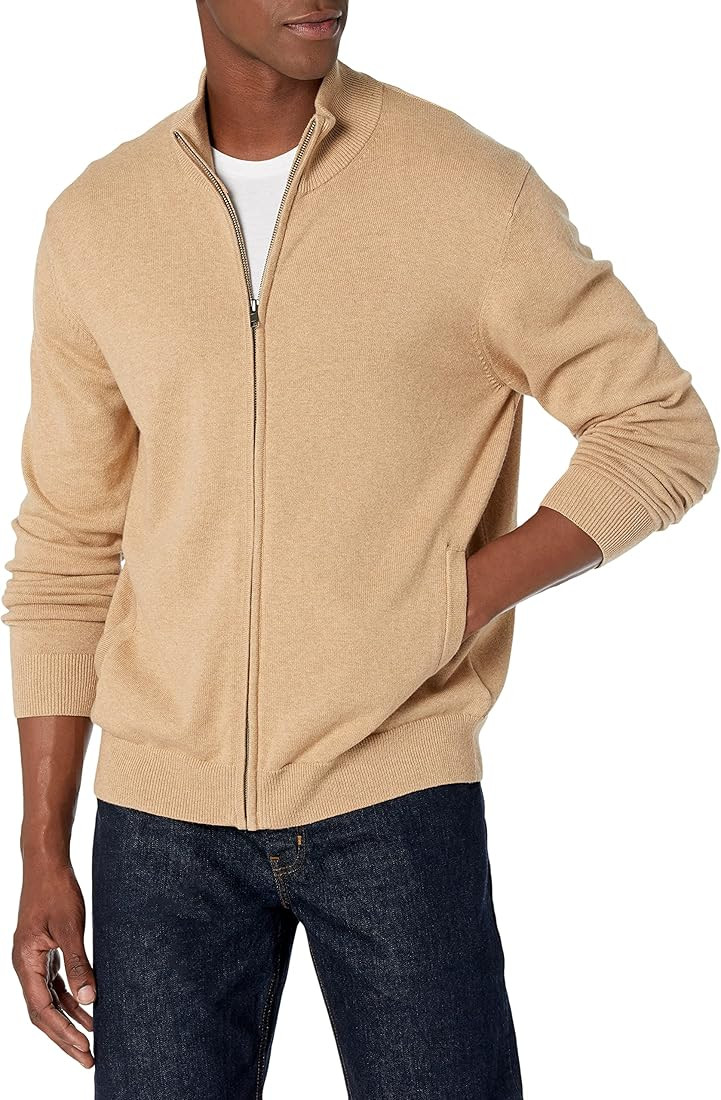 Amazon Essentials Men's Full-Zip Cotton Sweater | Amazon (US)