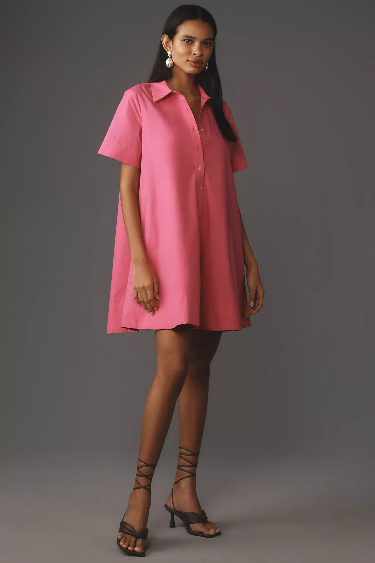 The Pollie Short-Sleeve Swing Tunic Mini Dress | Anthropologie (US)