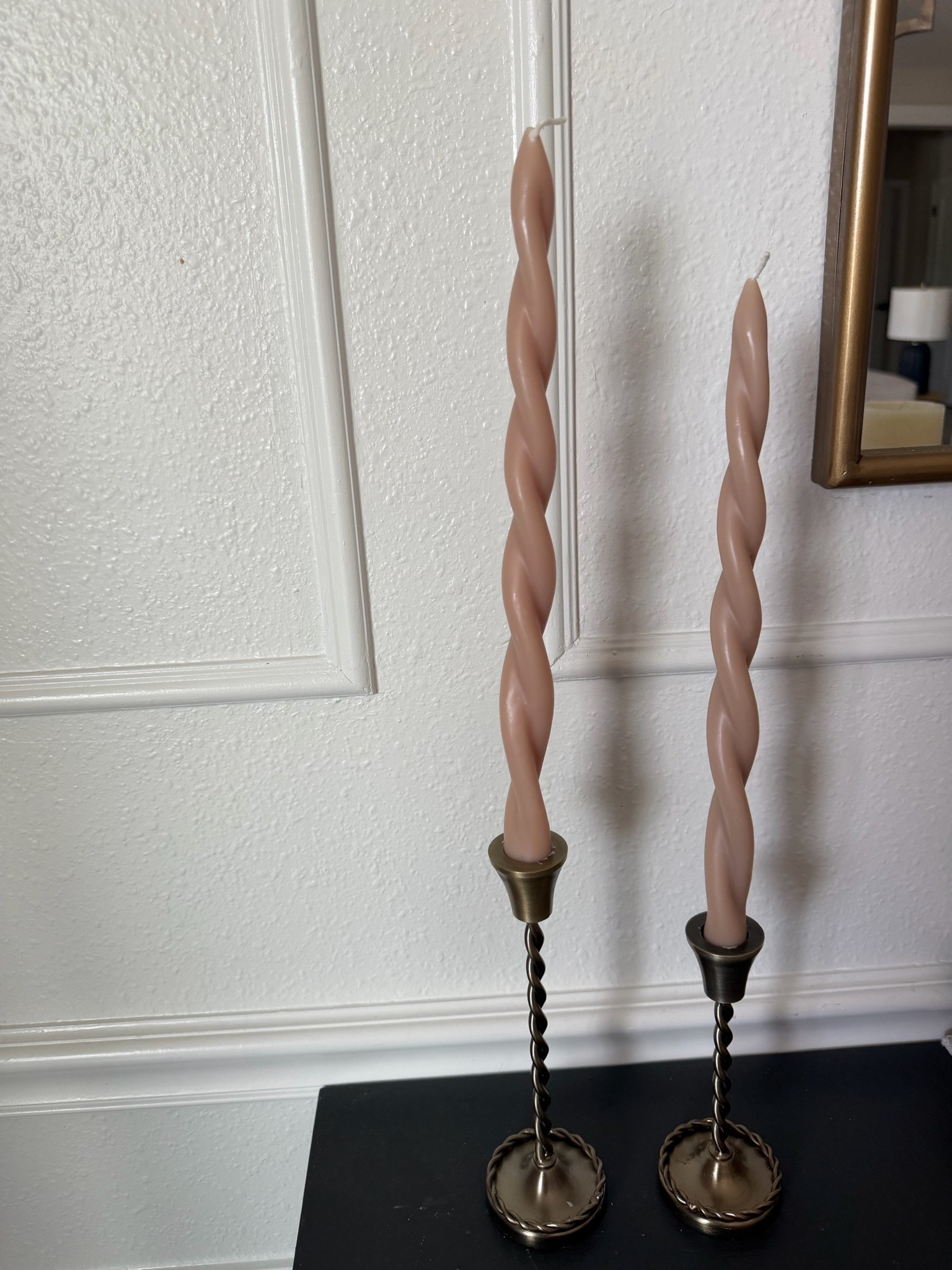 New Target candle finds! These pretty twist candles paired with the braided metal tapered gold candle holders are such an easy way to add a designer touch to your space. And the Threshold price makes them even better!

Shop these + more of my Target home finds!

#LTKHome