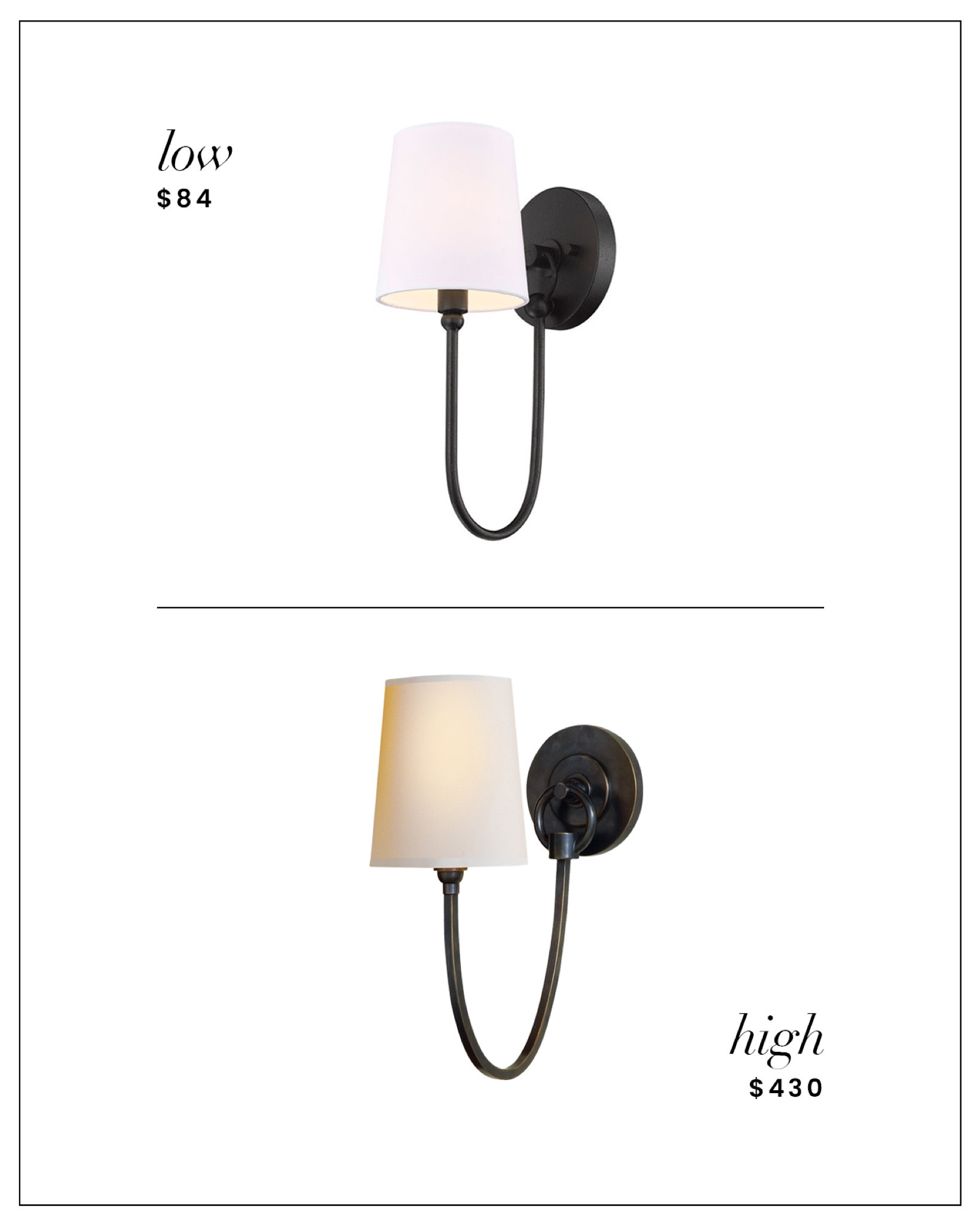 High / Low : swooping bronze sconce … love the timeless look of these! Save or splurge? 

#LTKhome #LTKFind #LTKsalealert