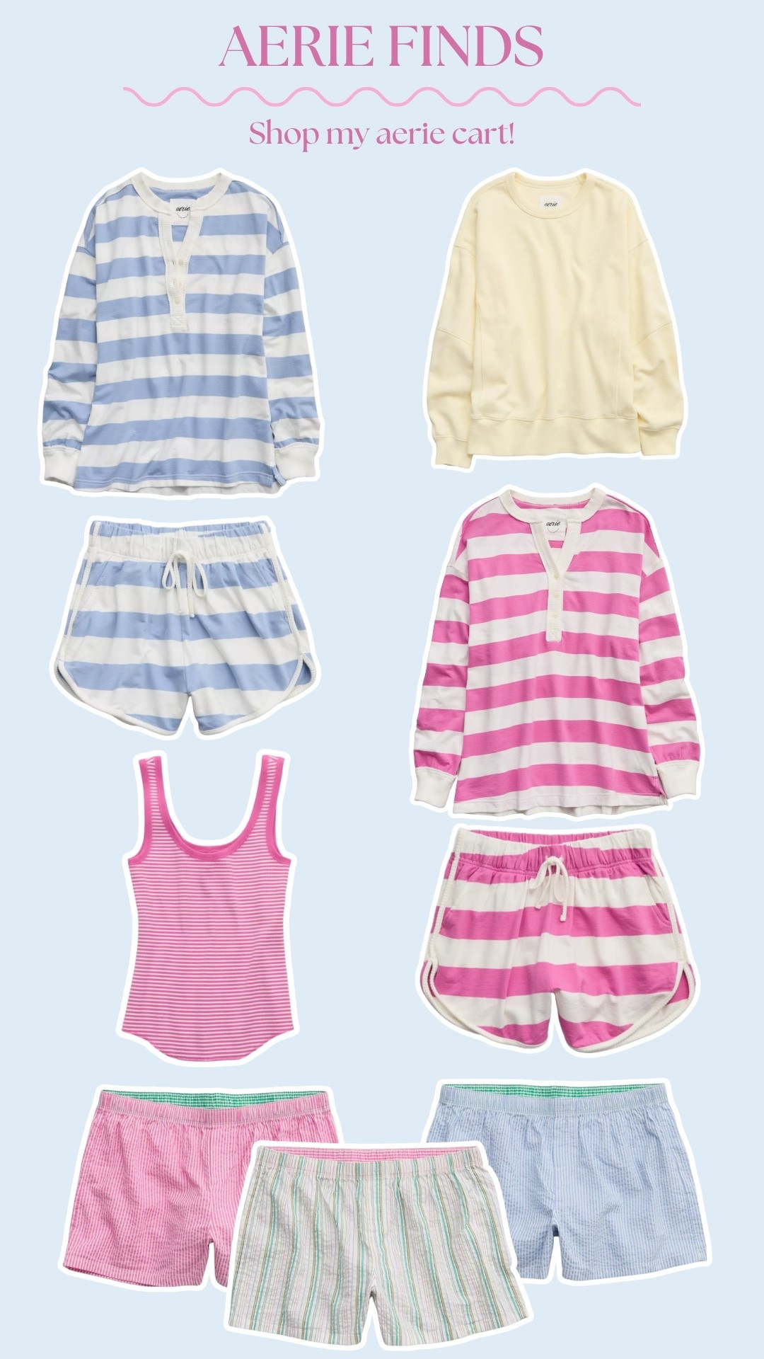 Aerie wishlist !! All of these striped sets are so cute I need to decide which one to get 

#LTKxAerie #LTKootd