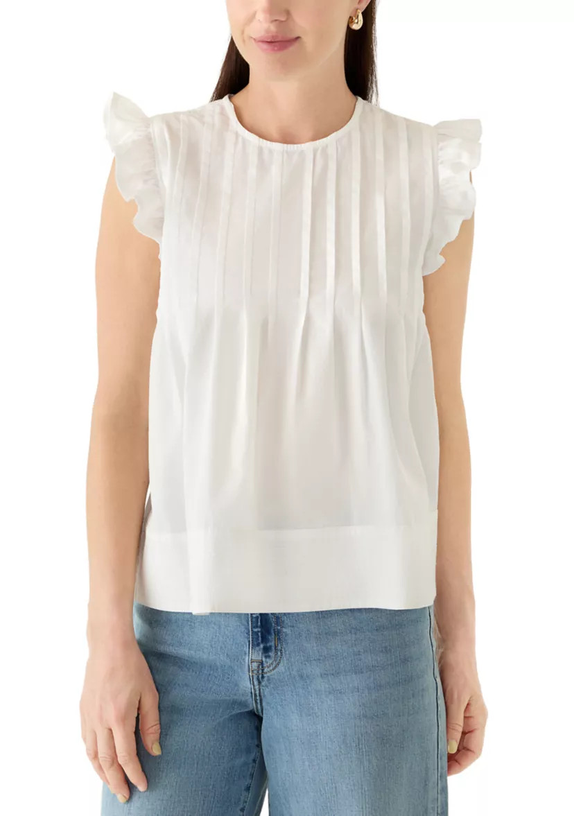 Women's Pintuck Flutter Sleeve Top | Belk