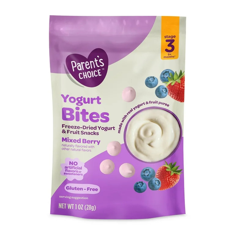 Parent’s Choice™ Mixed Berry Stage 3 Toddler Yogurt Bites Snack, 1 oz Pouch | Walmart (US)