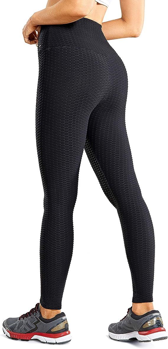 CRZ YOGA Textured Butt Lift Workout Leggings High Waisted Scrunch Booty Yoga Pants with Pocket -2... | Amazon (US)