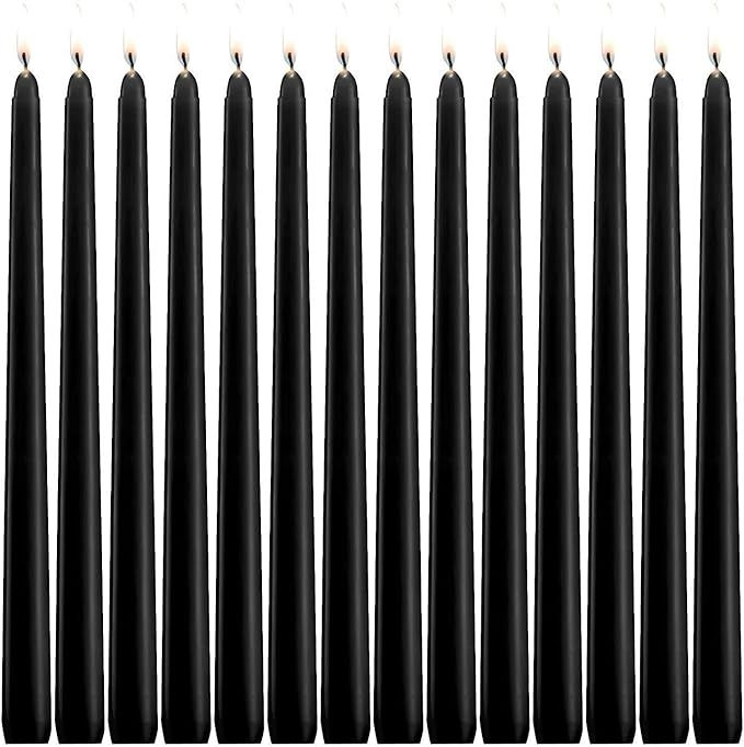 Howemon 14 Pack Black Taper Candles 12 Inch Tall 3/4 Inch Thick Burn 10 Hours | Amazon (US)