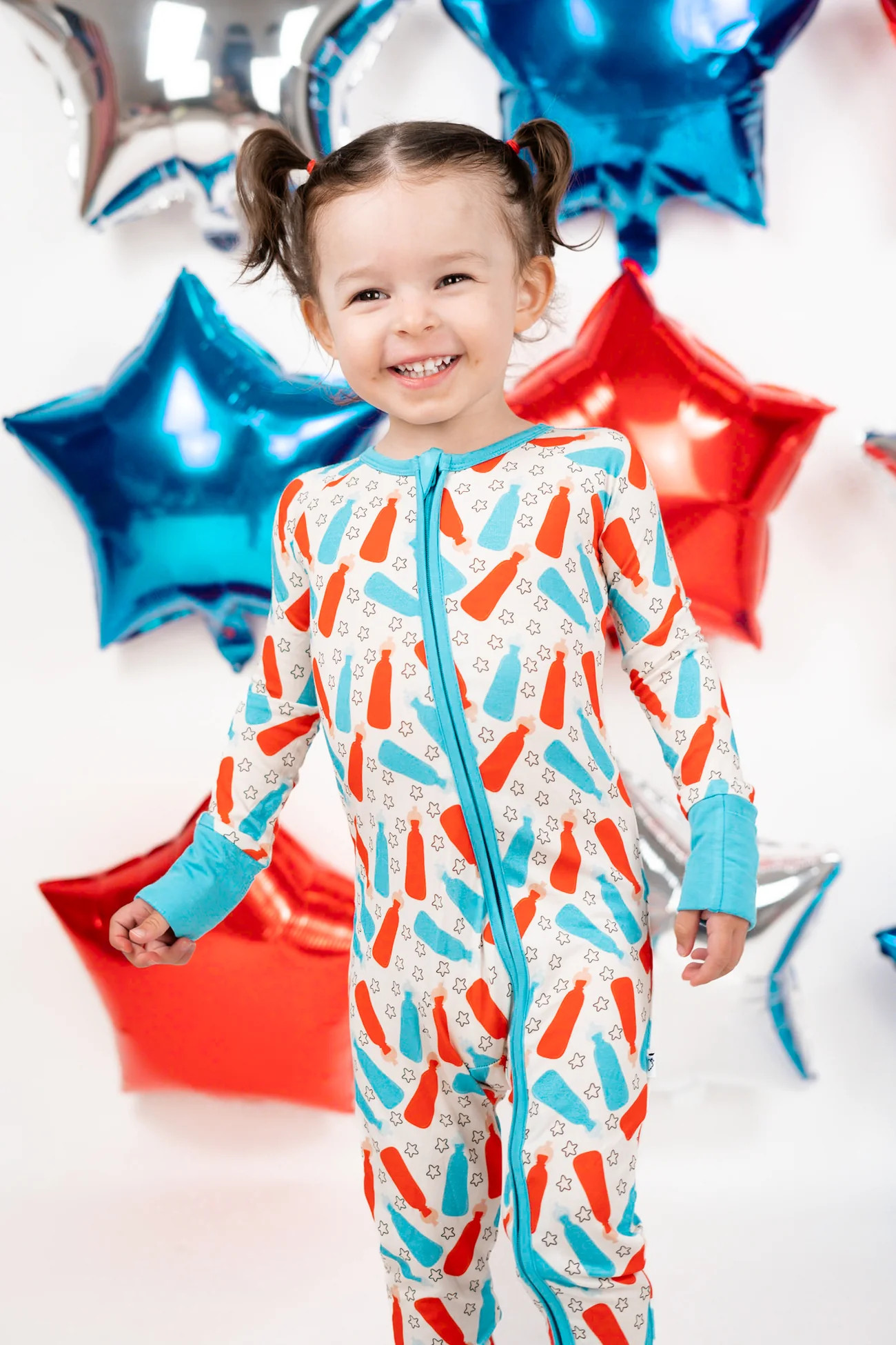 BURSTING RED WHITE & BLUE DREAM ROMPER | Dream Big Little Co.