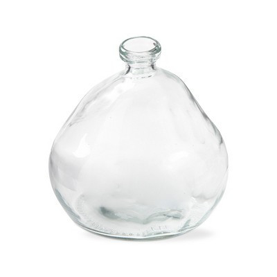 tagltd Pismo Recycled Glass Short Vase Decorative Novelty Clear Glass 7.1 in H x 6.7 in Dia Hand Wash Only Summer Decor | Target