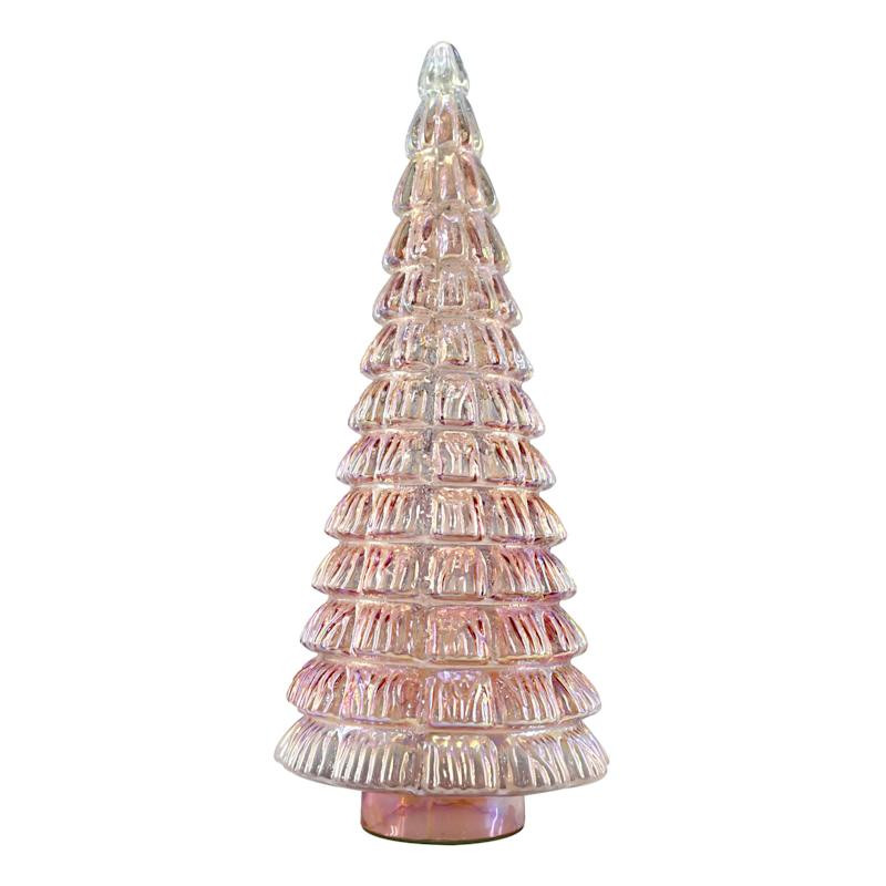 Iridescent Pink Glass Tree, 18" | At Home