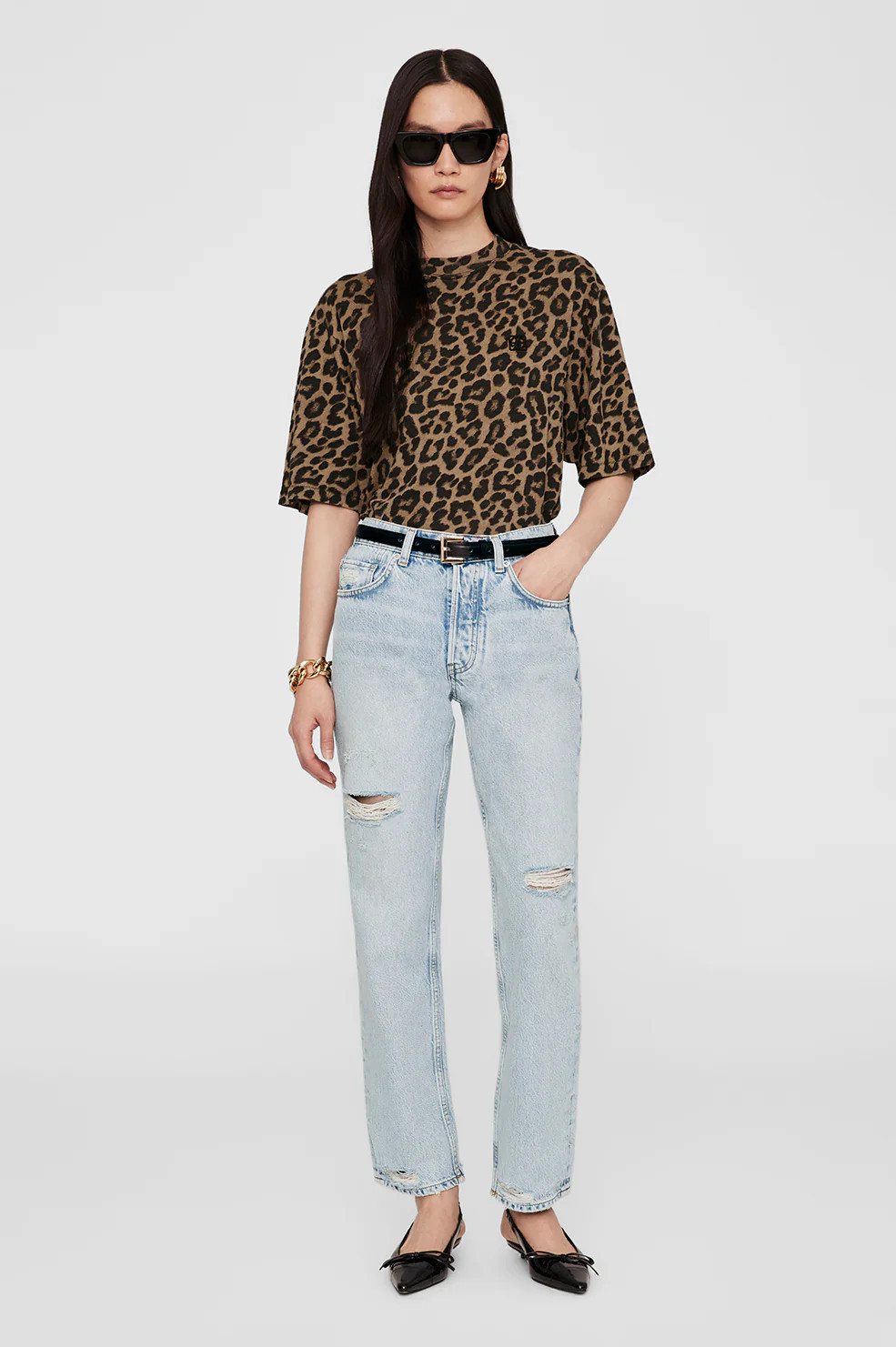 Avi Tee - Black And Brown Leopard | Anine Bing
