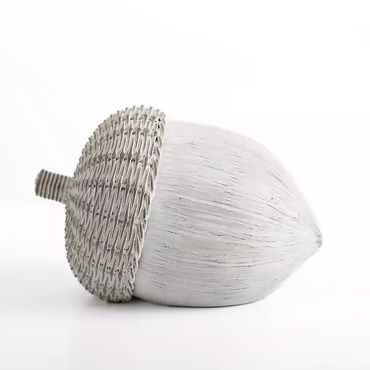Whitewashed Acorn Decoration, 8 in. | Kirkland's Home