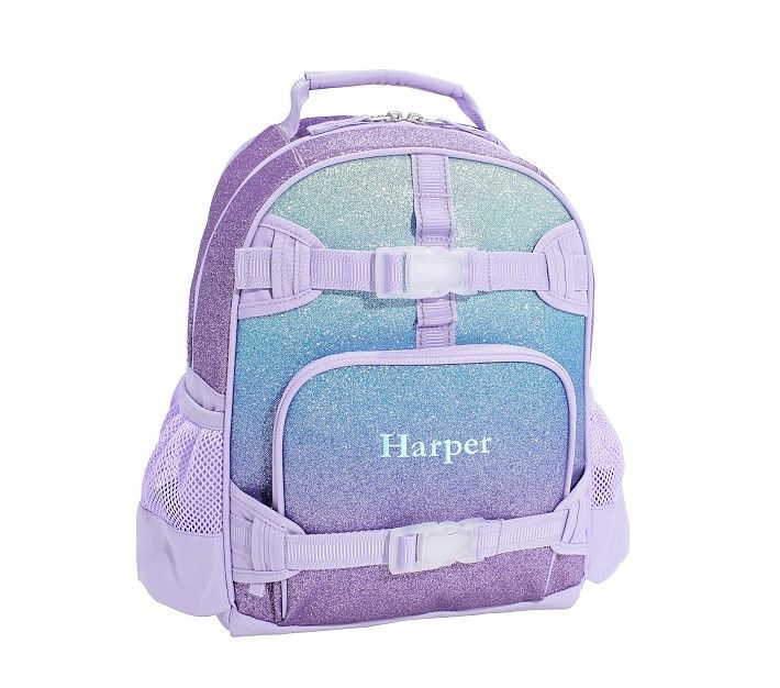 Mackenzie Lavender/Aqua Ombre Sparkle Glitter Backpacks | Pottery Barn Kids