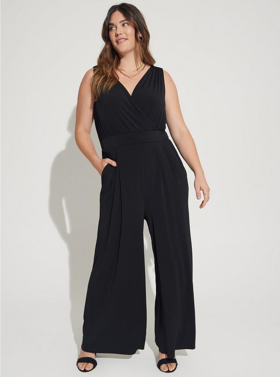 Studio Knit Surplice Tie Back Jumpsuit | Torrid (US & Canada)