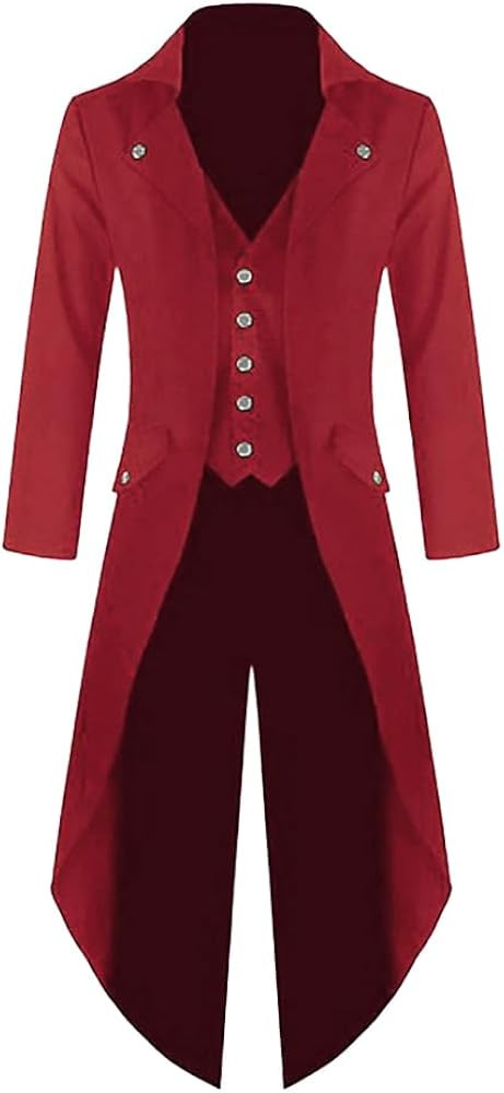Makkrom Mens Steampunk Gothic Jacket Victorian Tailcoat Vintage Halloween Costume Tuxedo Coat Uni... | Amazon (US)