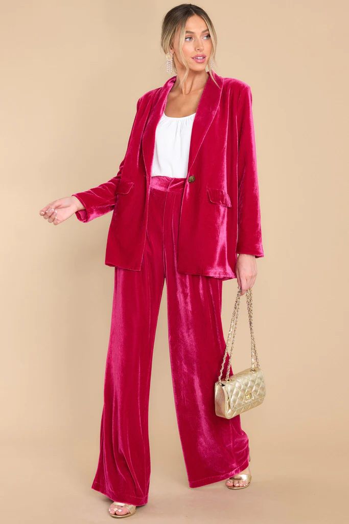Boss Babe Hot Pink Velvet Blazer | Red Dress 