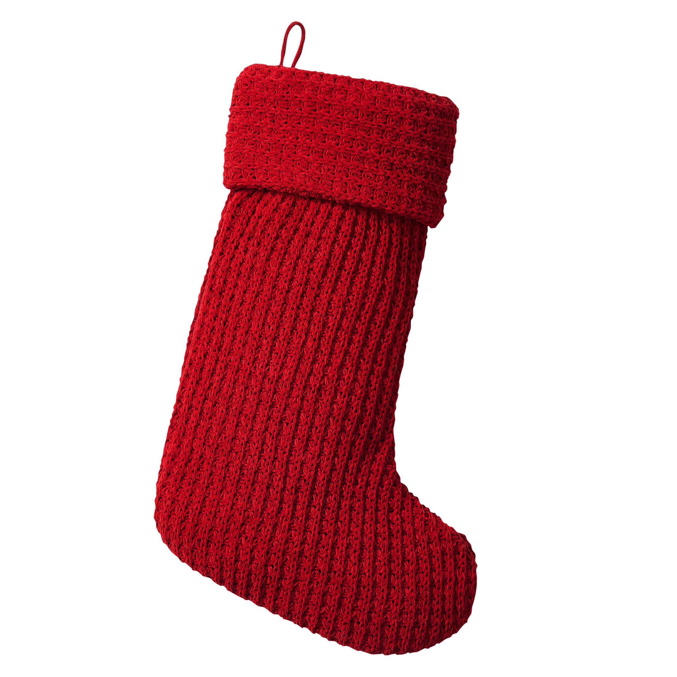 My Texas House Alexa Red Chenille Waffle Christmas Stocking, 20" x 10" | Walmart (US)