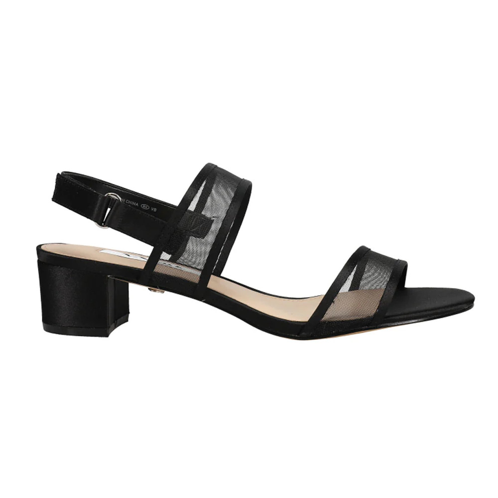 Shop Black Womens Nina Ganice Block Heel Evening Sandals | Shoebacca