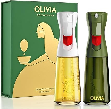 FLAIROSOL OLIVIA Oil Sprayer for Cooking, 2 Pack Glass Olive Oil Sprayer, 200ML Oil Dispenser for... | Amazon (US)