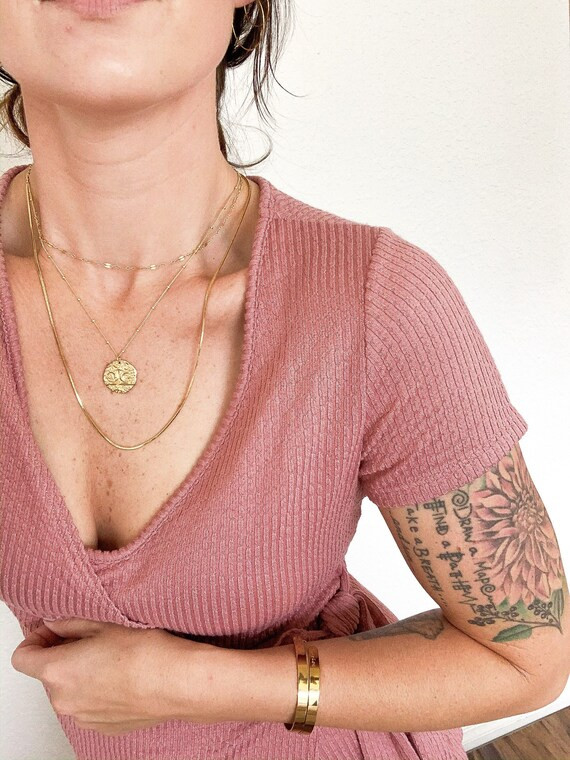 Dainty Gold Choker Necklace | double bar gold choker | gold choker necklace | dainty necklace | d... | Etsy (US)