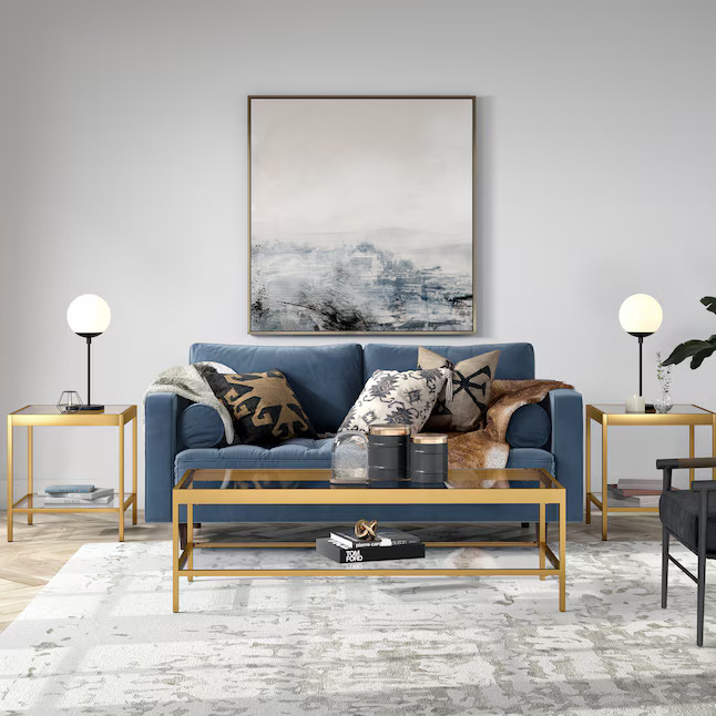 Hailey Home Alexis Brass Glass Modern Coffee Table | Lowe's