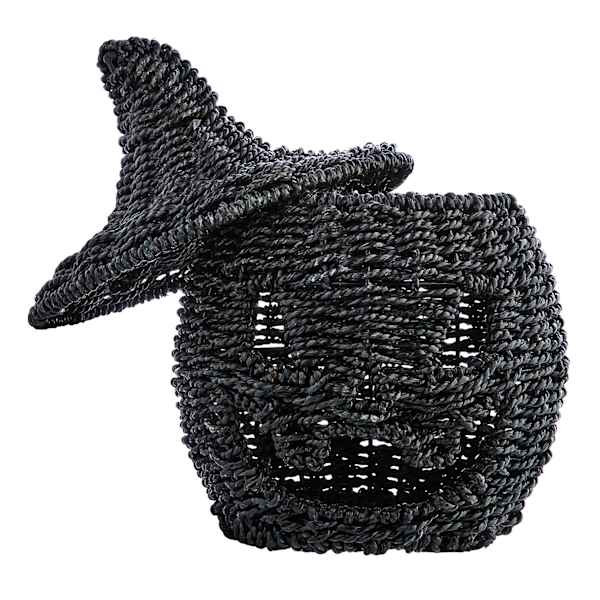 Happy Haunting Seagrass & Metal Pumpkin, 11" | At Home