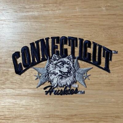 UCONN HUSKIES Vintage Embroidered Iron-On 4.5" x 3" NCAA Patch (Blue) | eBay US