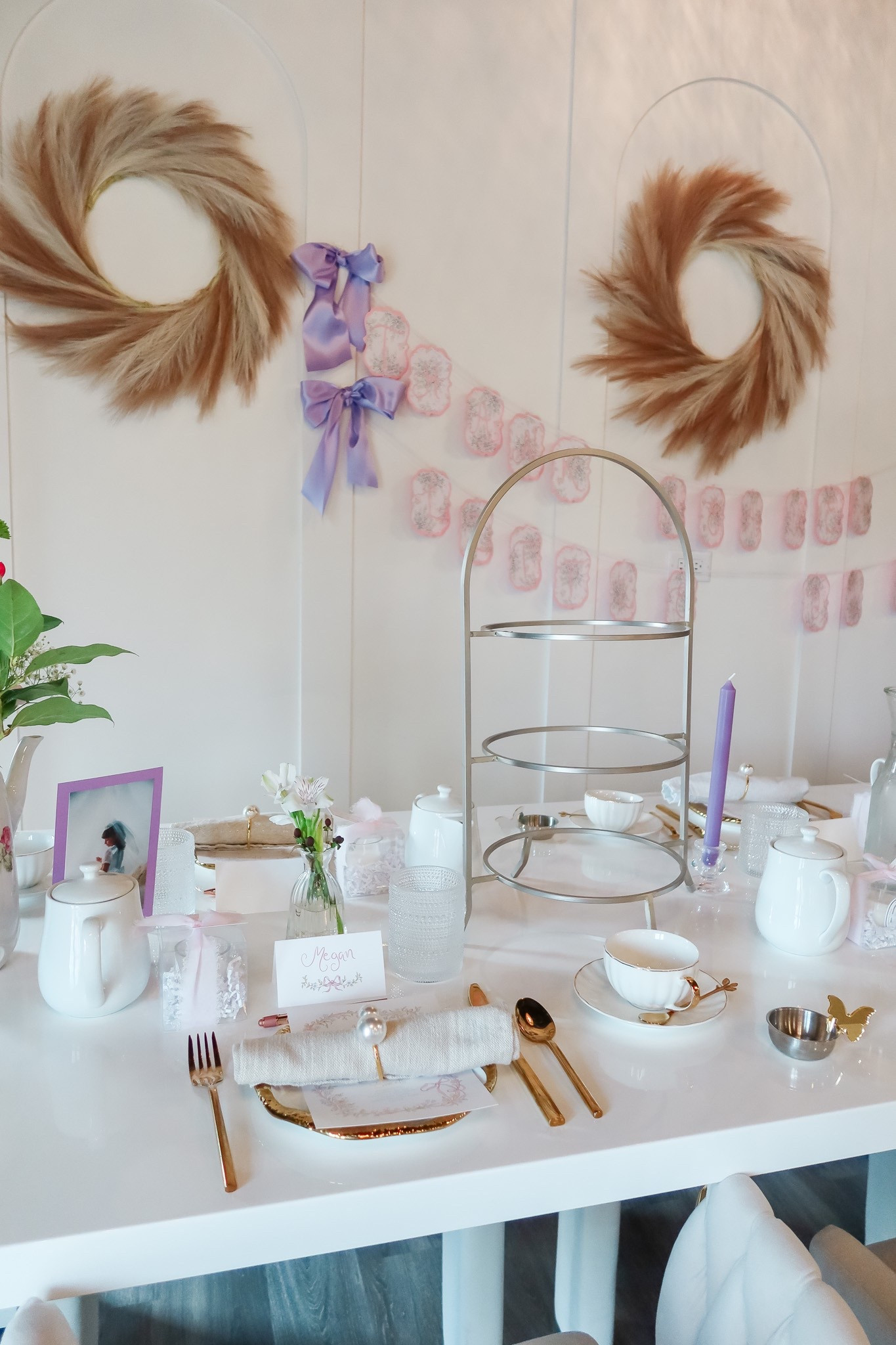 •Baby shower details 🤰🏻🎀💜 Lots of details and photos to come! Here are some photos of the tablescape. I wish I had time to take more photos but 🙃 

I DIYed all of the paper products: menus, name cards, table numbers and family tradition cards. I also did baby photos of Jeremy and I for each table to represent the age/ table number. So at table 1 we had photos of us at age 1. I also made the candle favors with custom candles inspired by Diptyque. 

Florals were done by my two aunts! They did a fabulous job. We used teapots as vases for most of the tables. 

Linking the items I used on my LTK!• 

#LTKFindsUnder50 #LTKBaby #LTKParties
