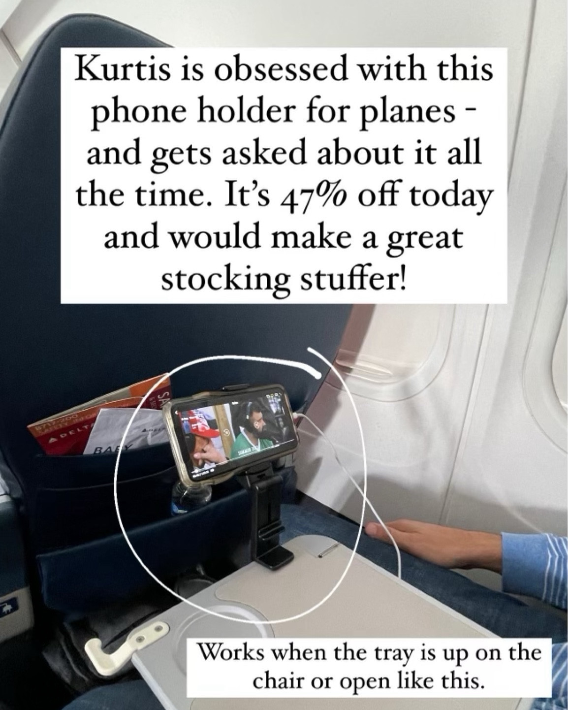 This has been a game changer for traveling on airplanes! I like watching movies on my phone but it was never fun holding it for a 2 hour flight.  This device can be configured in many ways and clipped on the tray when it is down or stored upright.  It can also be used all around the house! On sale now for CyberWeek!!

#ltkfamily #ltksale  

#LTKfindsunder50 #LTKfindsunder100 #LTKsalealert #LTKCyberWeek #LTKfindsunder50 #LTKGiftGuide #LTKGiftGuide #LTKCyberWeek #LTKfindsunder50