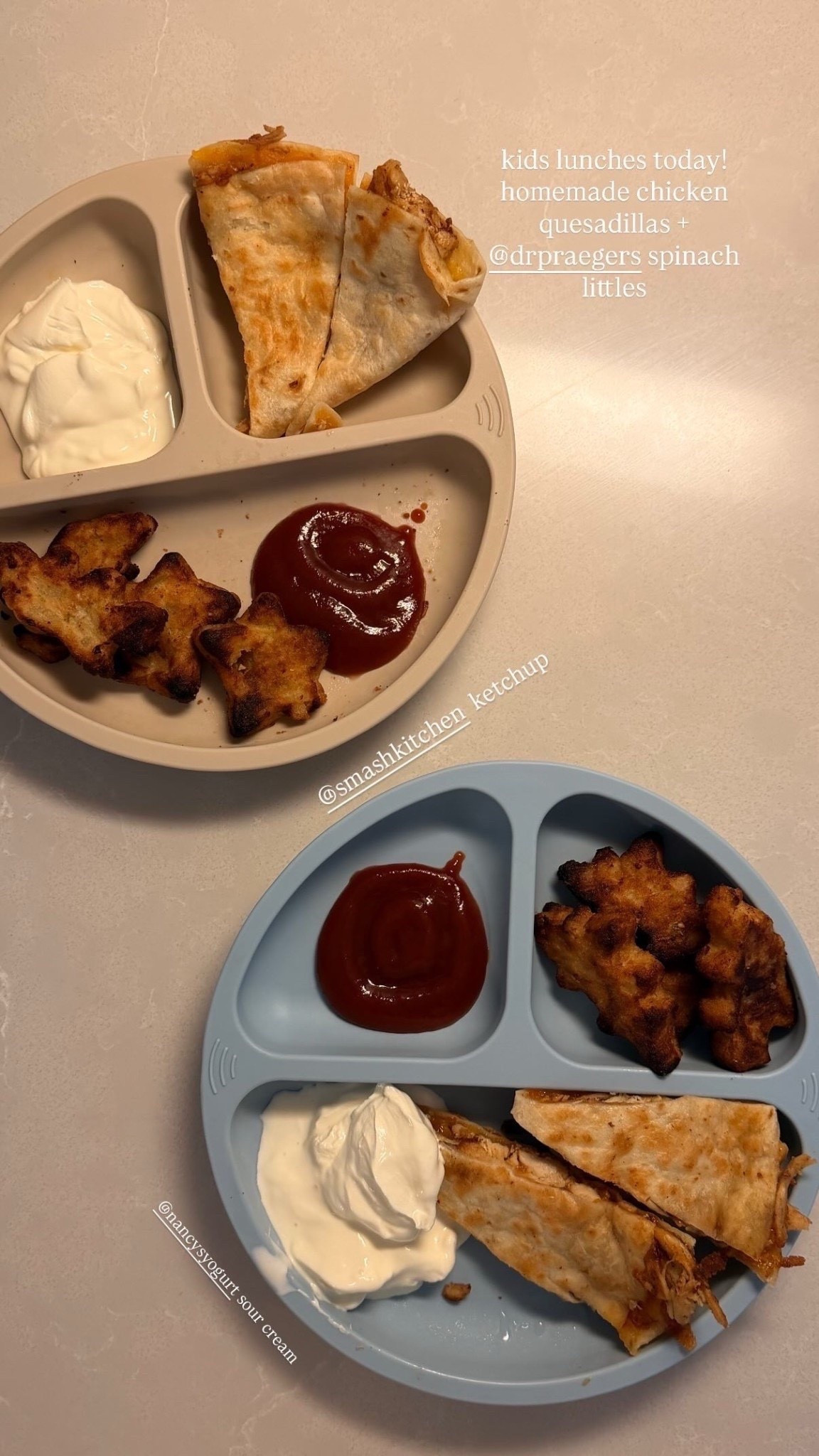 kids lunches today! homemade chicken quesadillas + @drpraegers spinach littles @nancysyogurt sour cream



Easy lunch, lunch kids will eat, Morgan Hancock, wholesomelymorgan