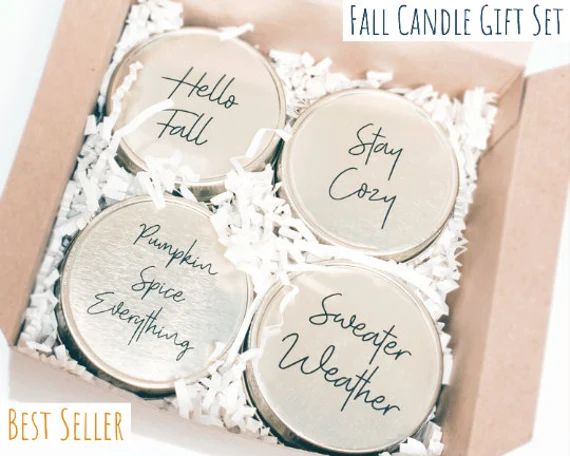FALL CANDLE SET, Best Friend Birthday Gift, Personalized gifts, Eco friendly hostess fall gift, f... | Etsy (US)