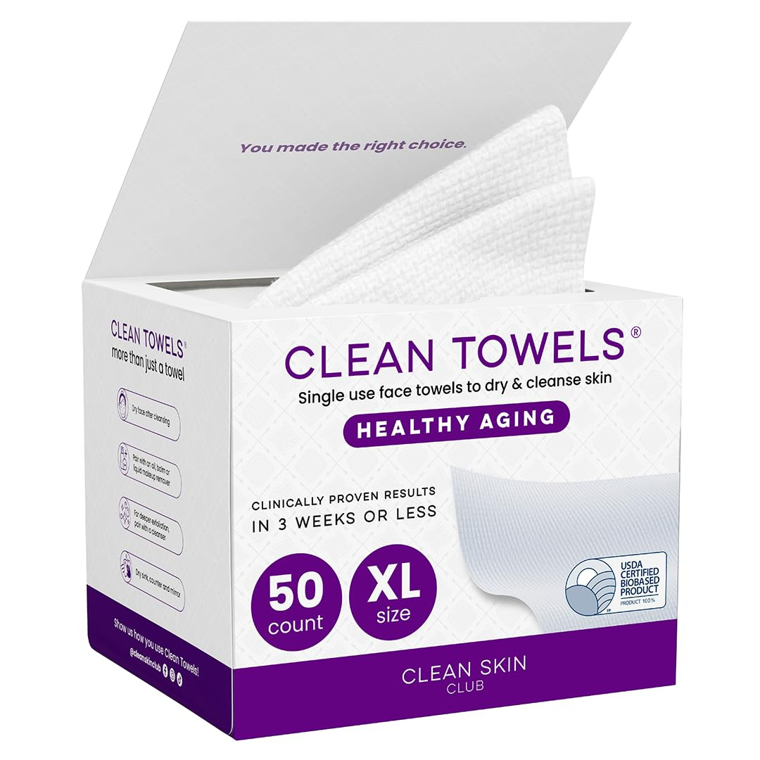 CLEAN SKIN CLUB Healthy Aging Clean Towels® XL, Smooths Fine Lines Wrinkles & Texture, Disposabl... | Amazon (US)
