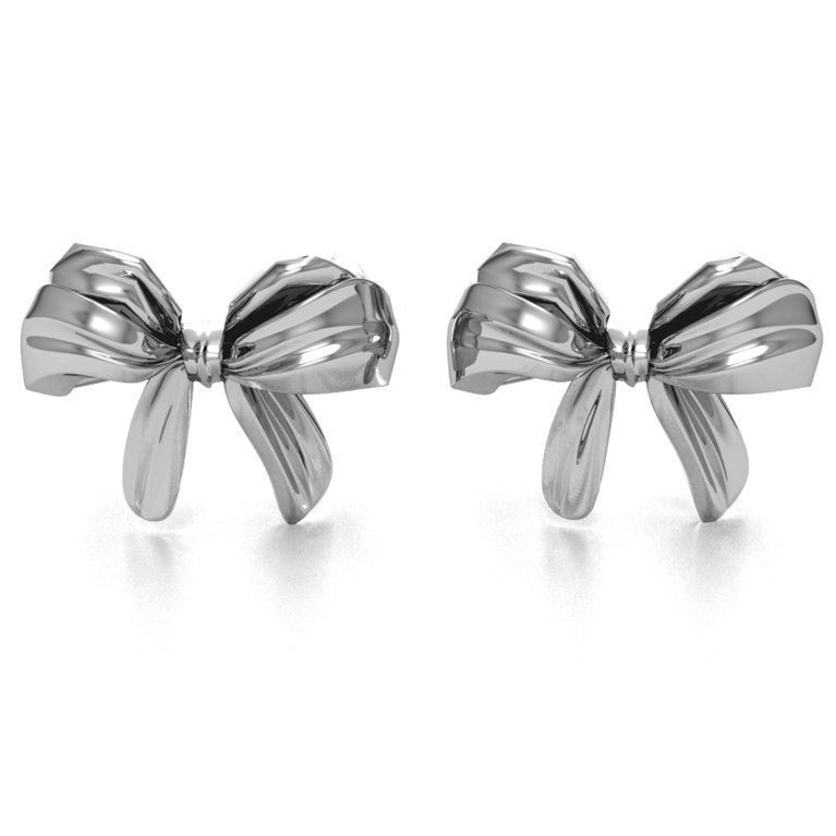 Sterling Silver Bow Earrings | Jewlr