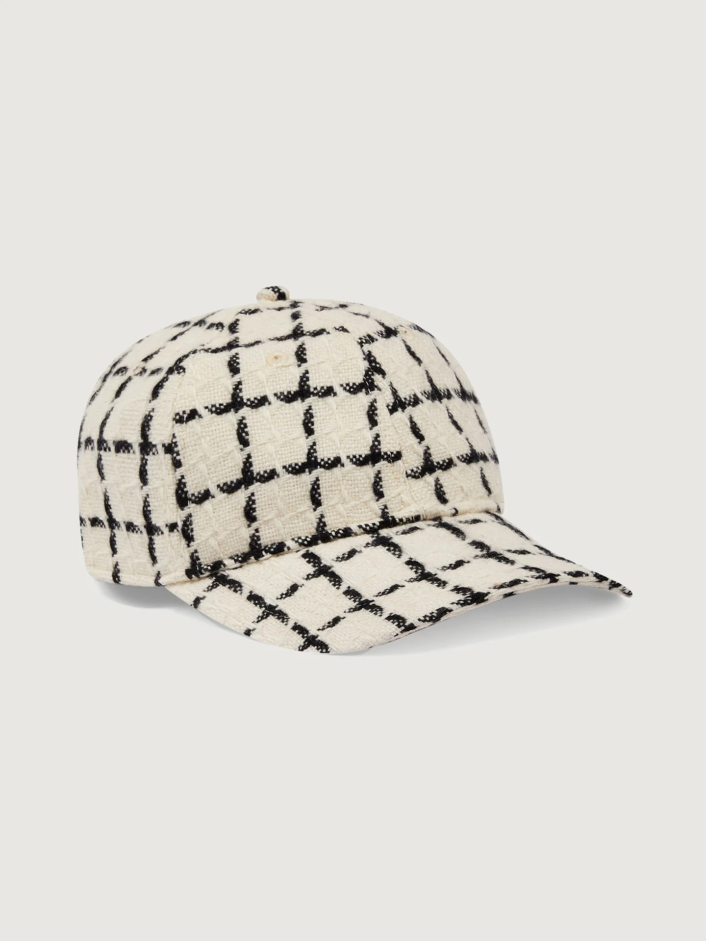 Varley Elvin Mono Check Cap - White/Black - Size OS | Carbon38