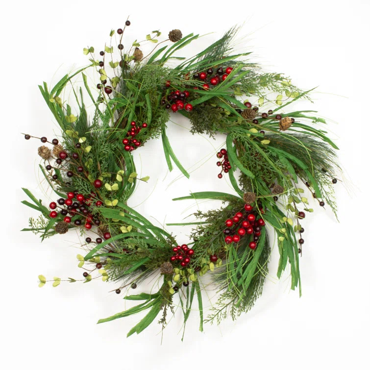 Berry and Pine 22" Silk Wreath | Wayfair North America