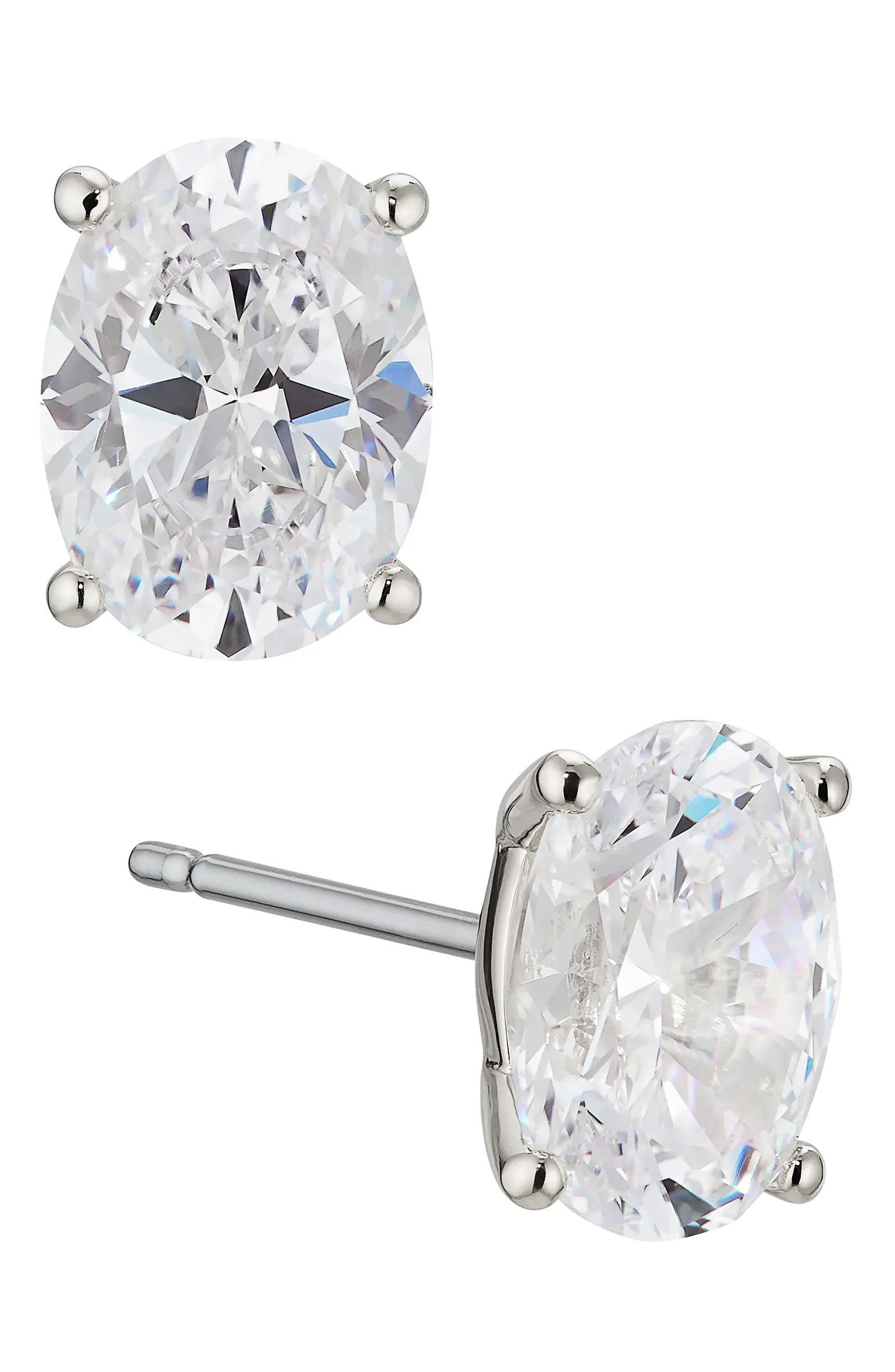 Modern Luv Large Oval Cubic Zirconia Stud Earrings | Nordstrom